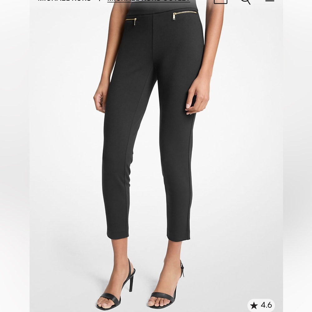 Michael Kors NWT. Sleek Black Cropped Pants XL - Picture 6 of 13